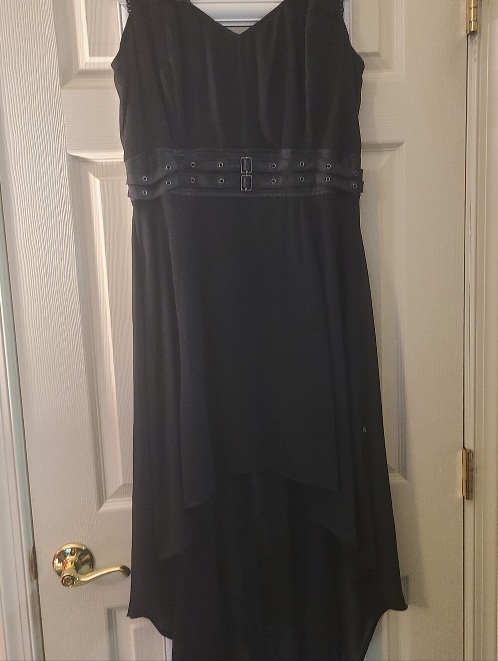 Royal Bones Black High-Low Dress with Decorative Belt